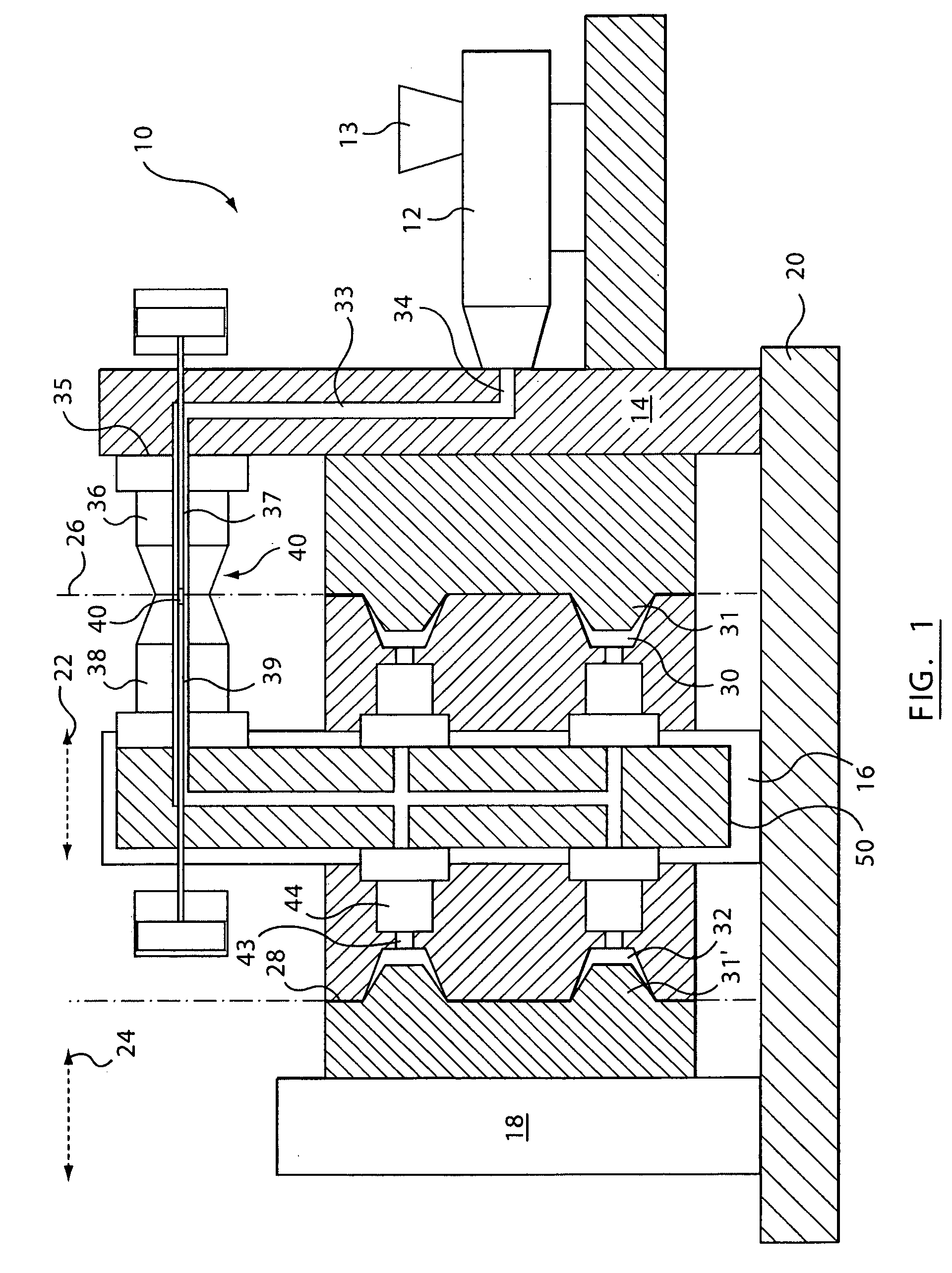 Stack mold having a melt homogenizing element