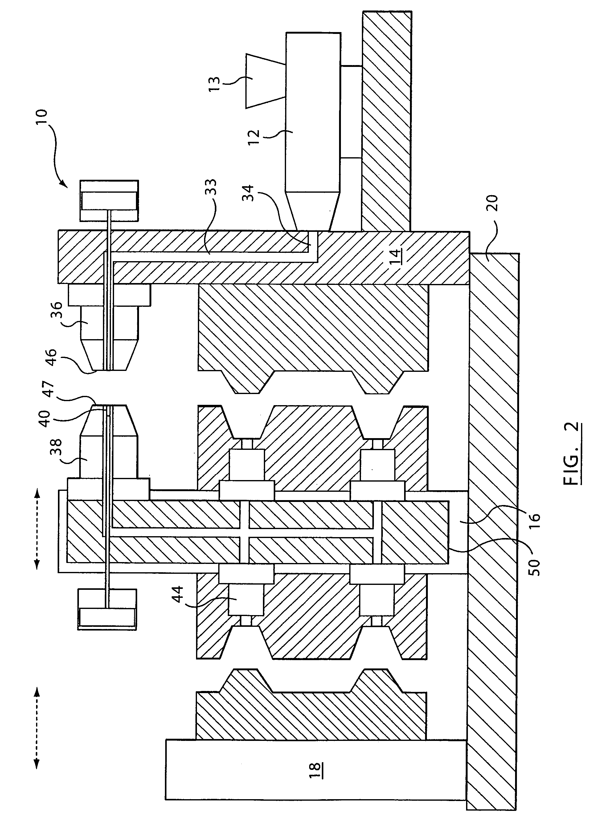 Stack mold having a melt homogenizing element