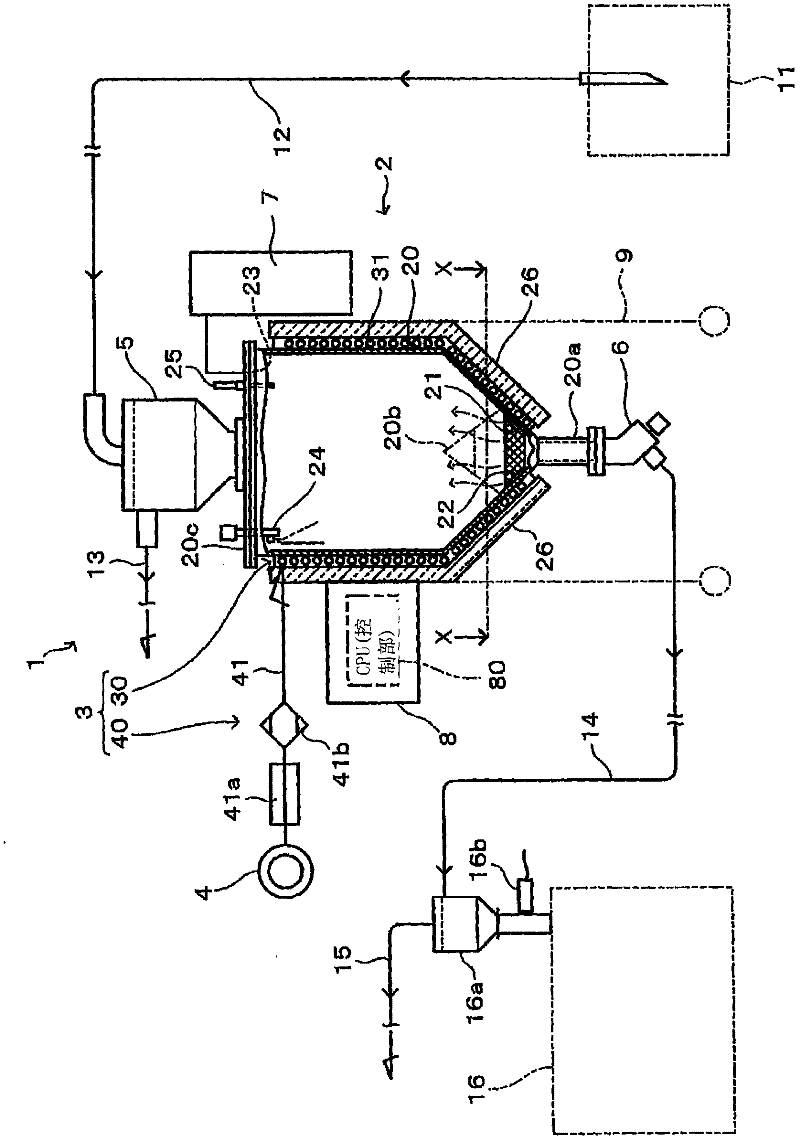 Drying device of particle material