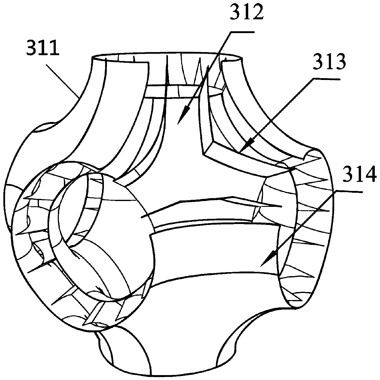 Core cell structure, core with porous structure and sandwich energy absorption structure