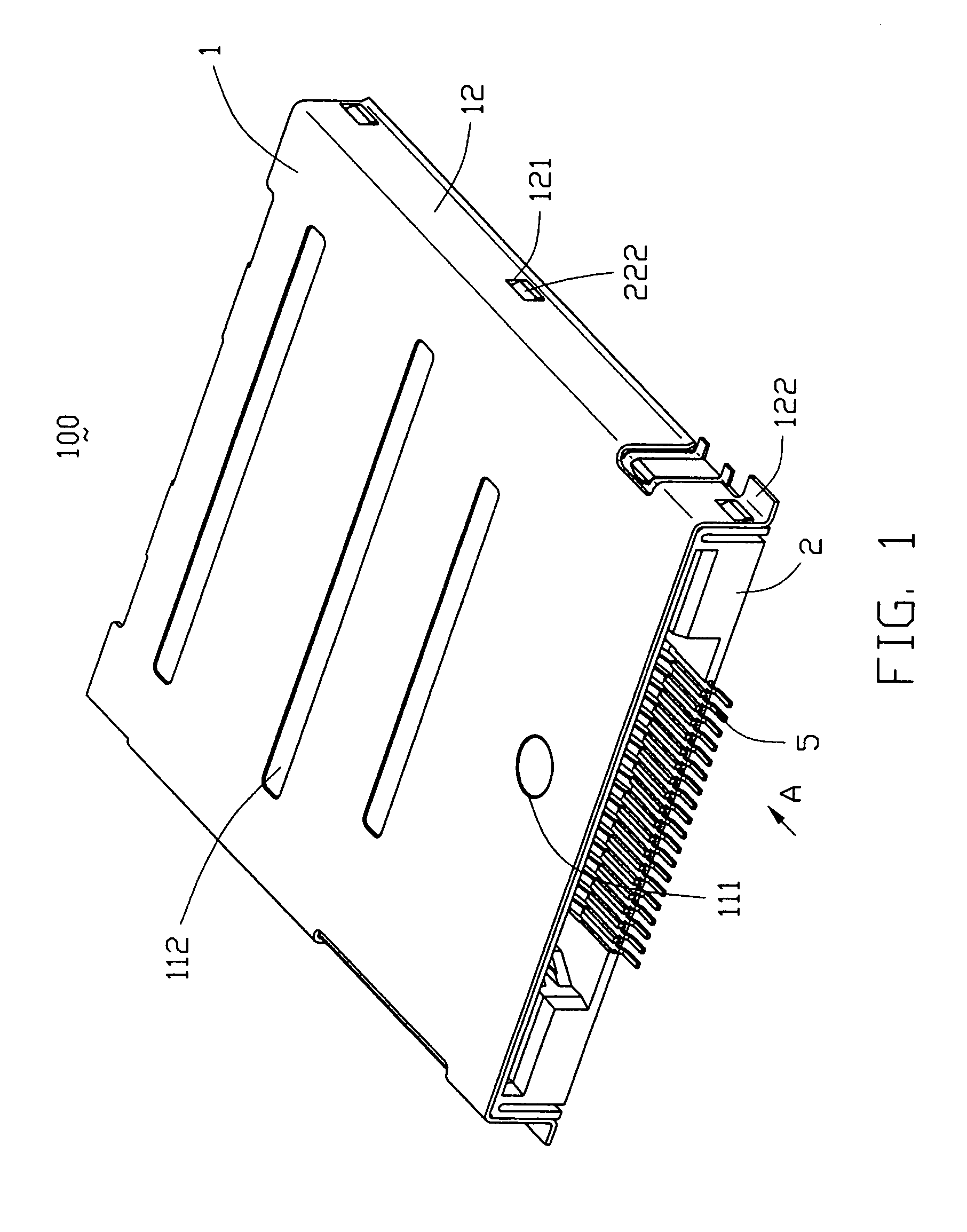 Connector for memory cards