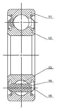 Carbon-graphite keeper rolling bearing used for performing protection and antifriction treatment and manufacturing method of carbon-graphite keeper rolling bearing