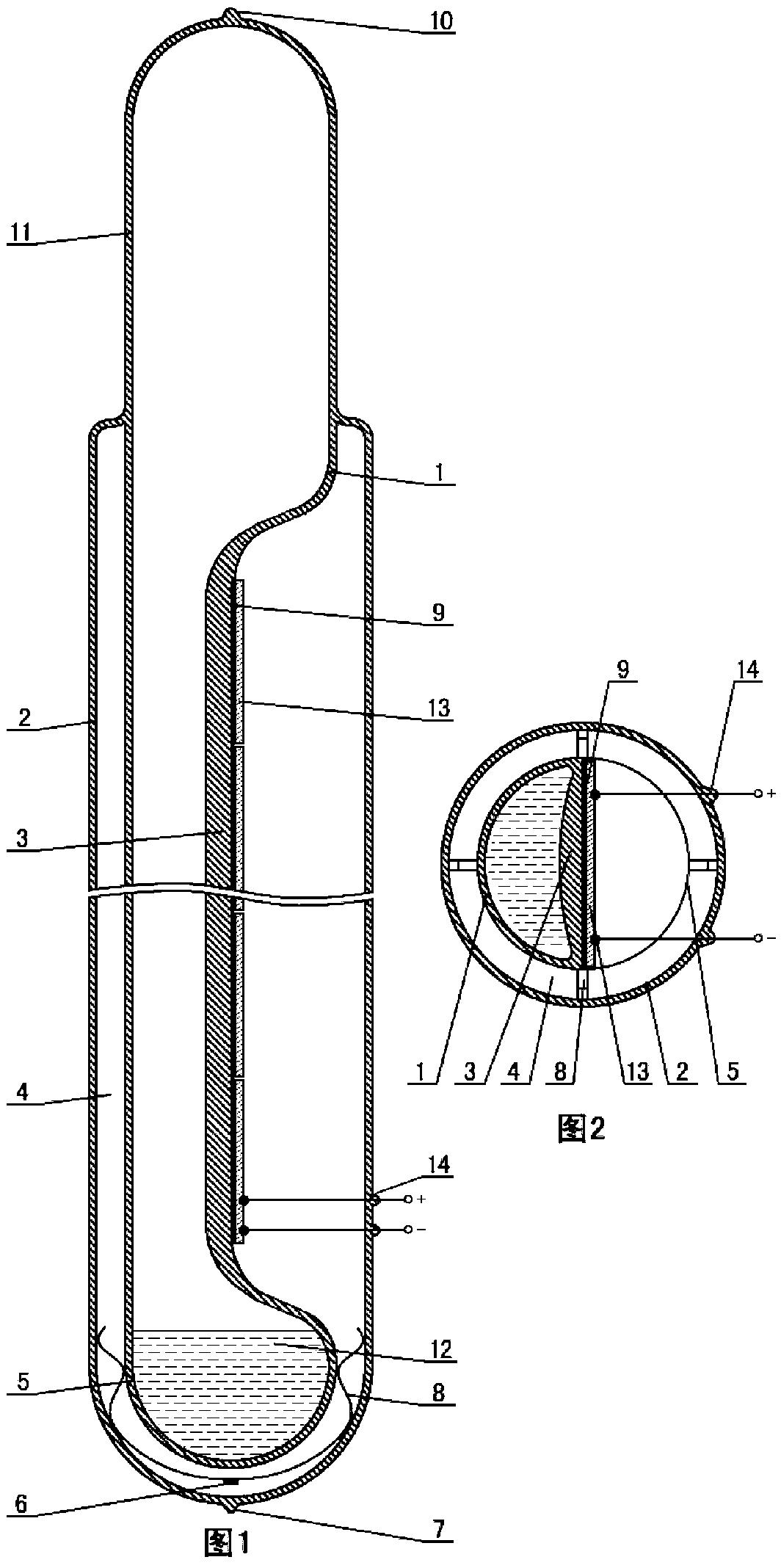 All-glass evacuated photovoltaic heat tube collector tube