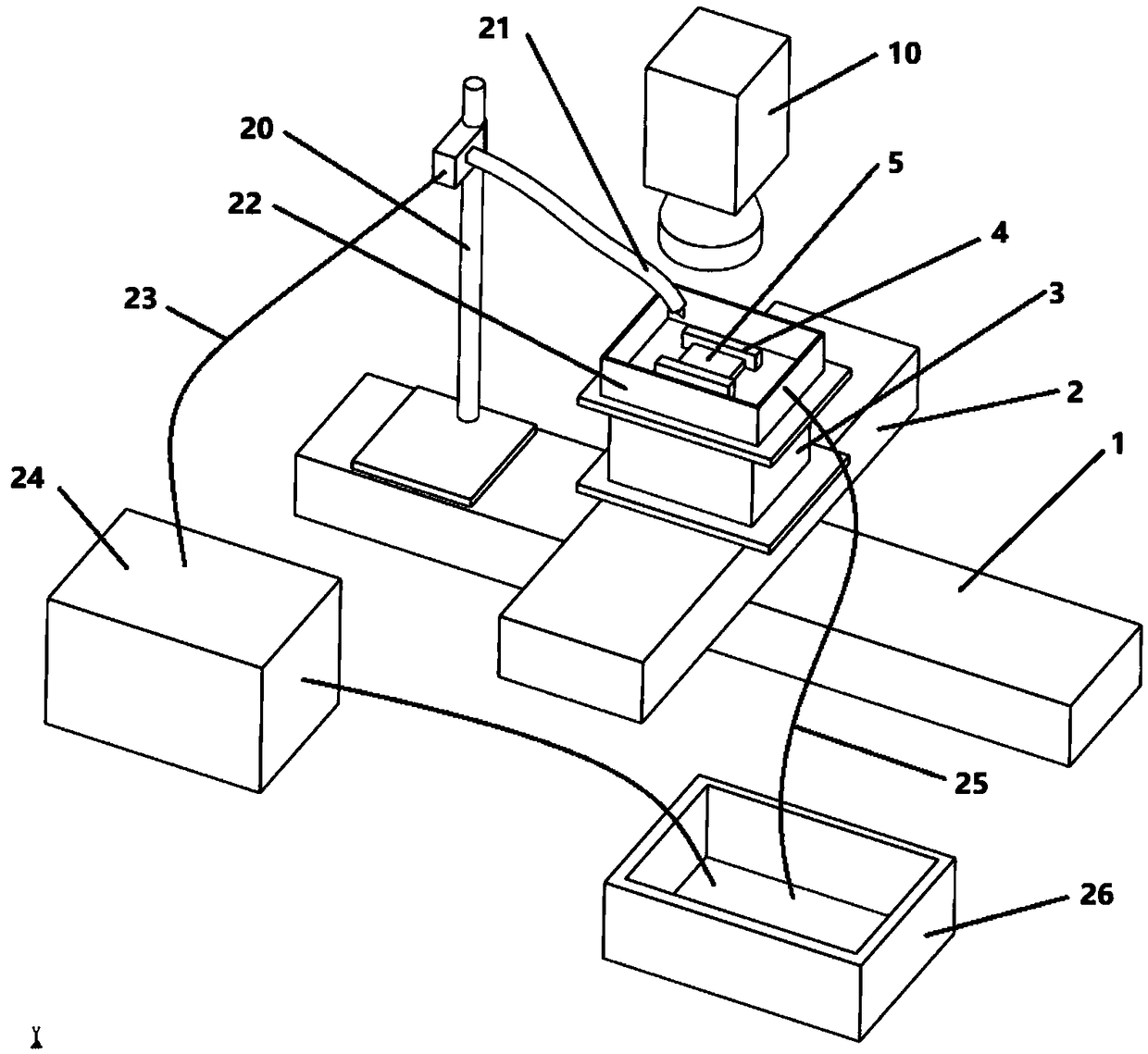 Device and method for conducting superfast laser machining of air film hole in water jet environment