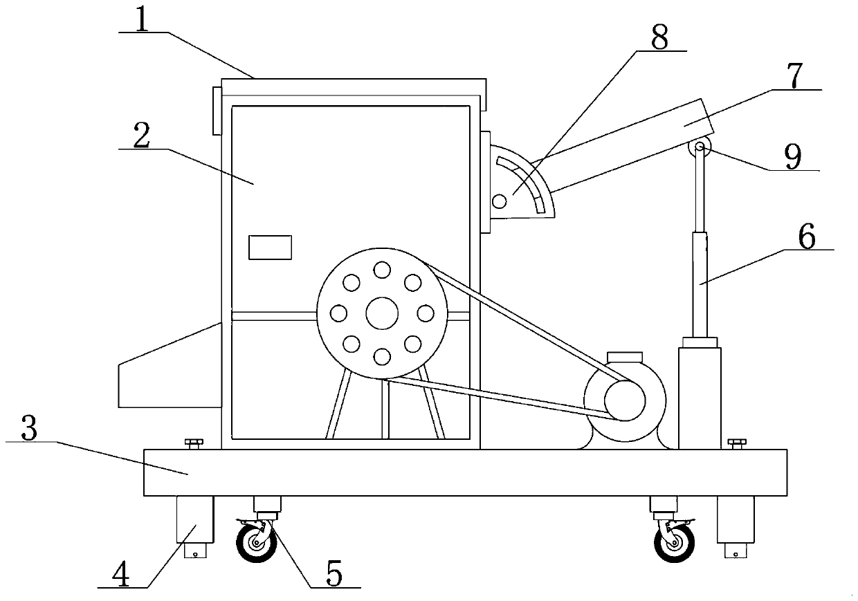 Quick-dismounted crushing device for high-purity fused quartz production