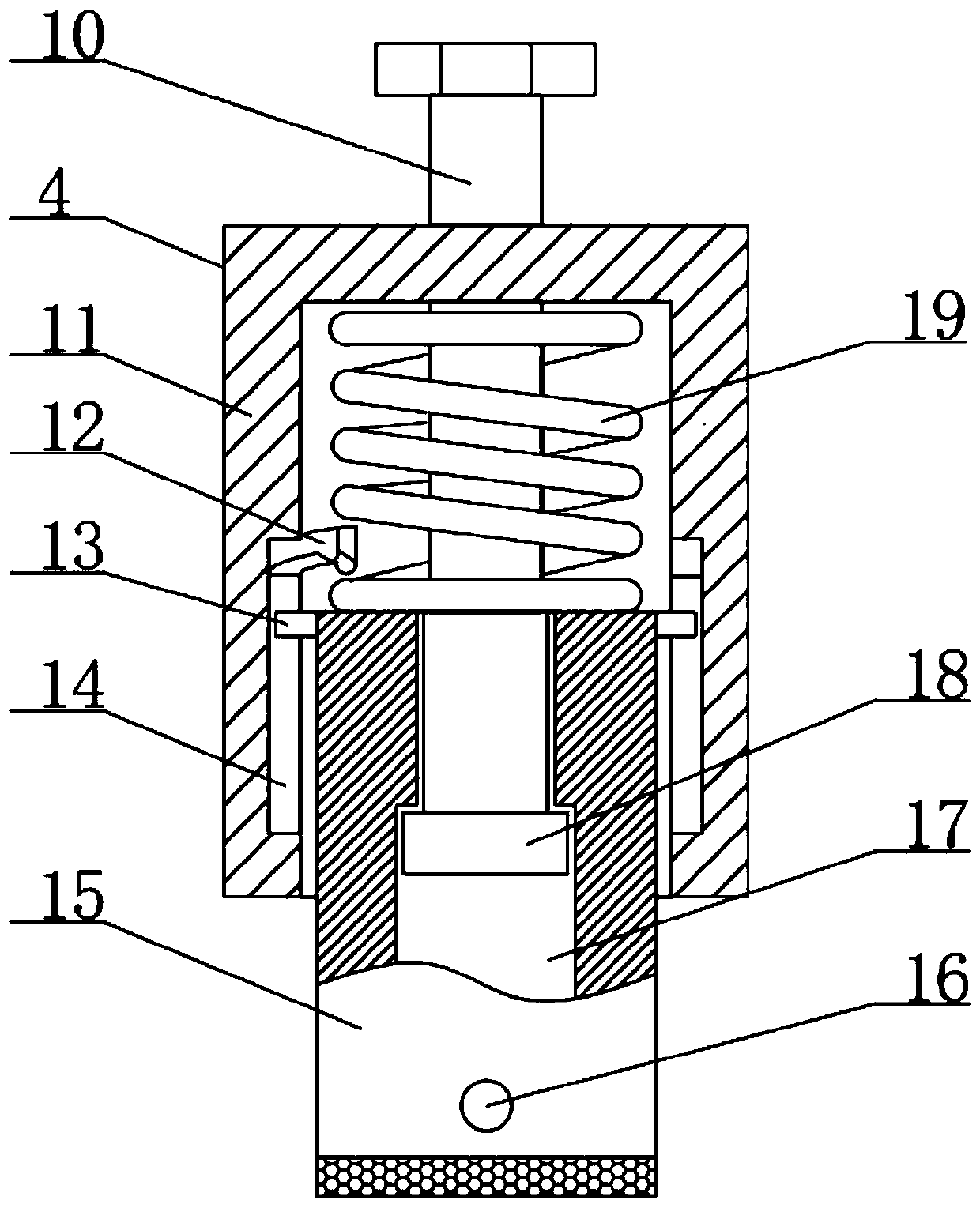 Quick-dismounted crushing device for high-purity fused quartz production