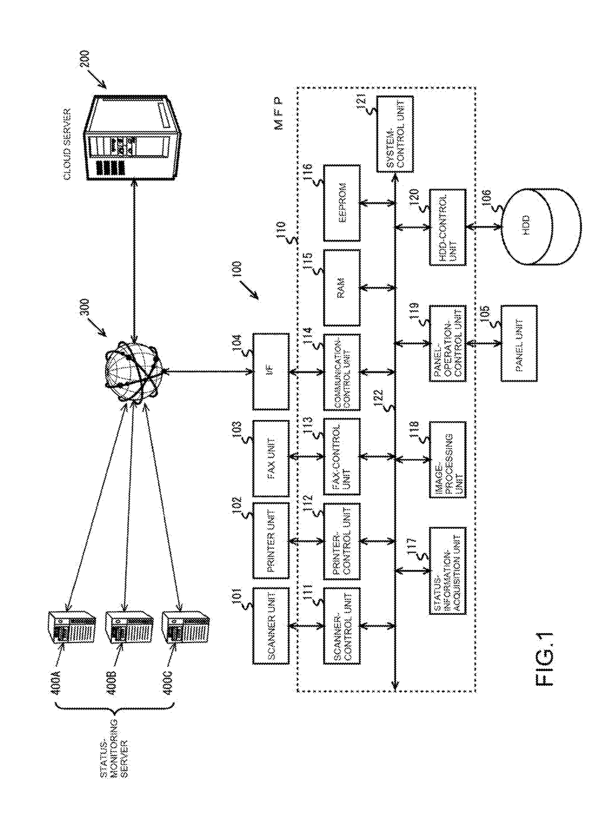 Electronic apparatus and non-transitory computer readable recording medium suitable for acquiring status information