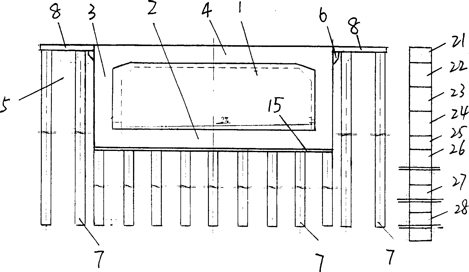 Airport taxi-track down connection channel, and its construction method