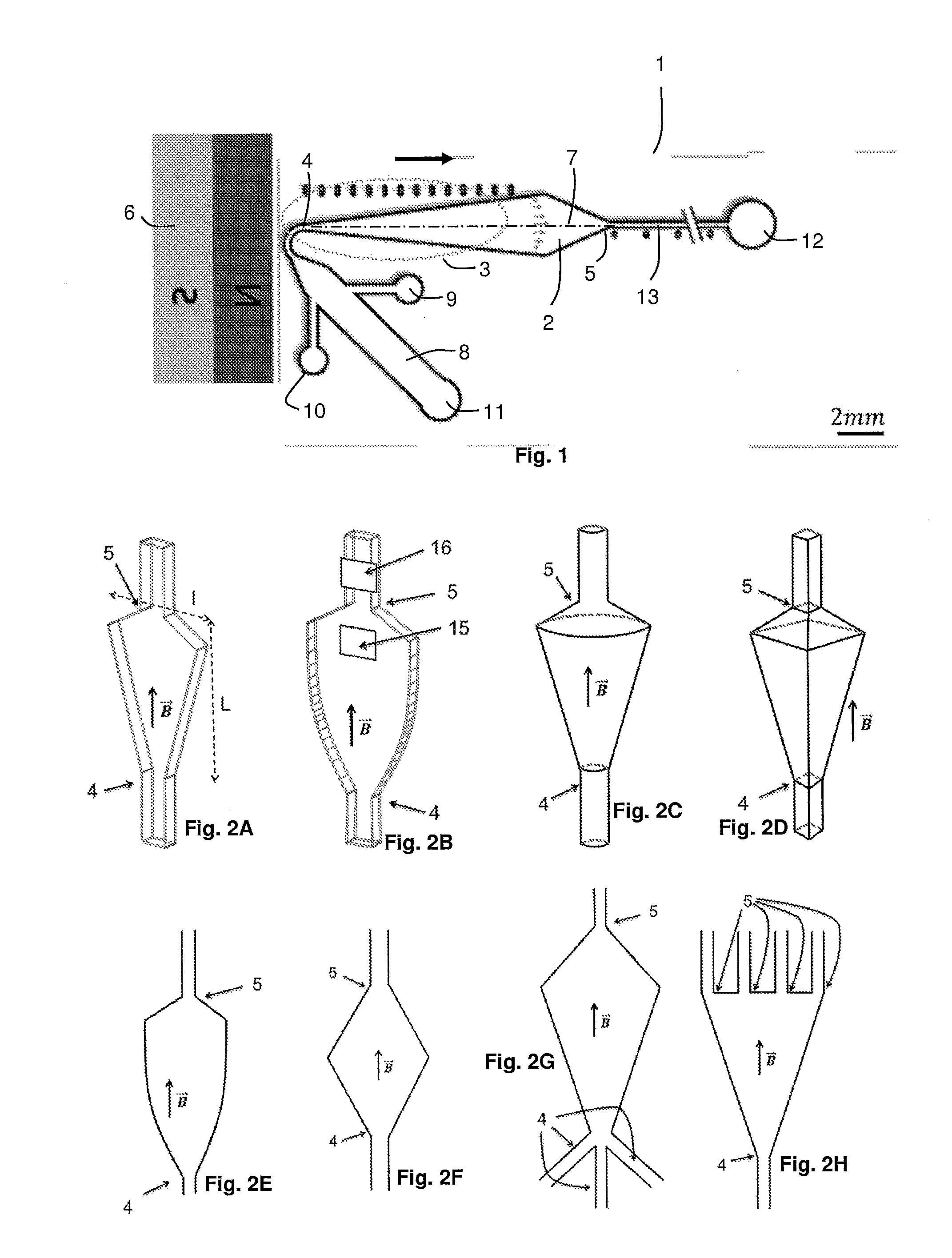 Microfluidic system having a magnetic particle bed