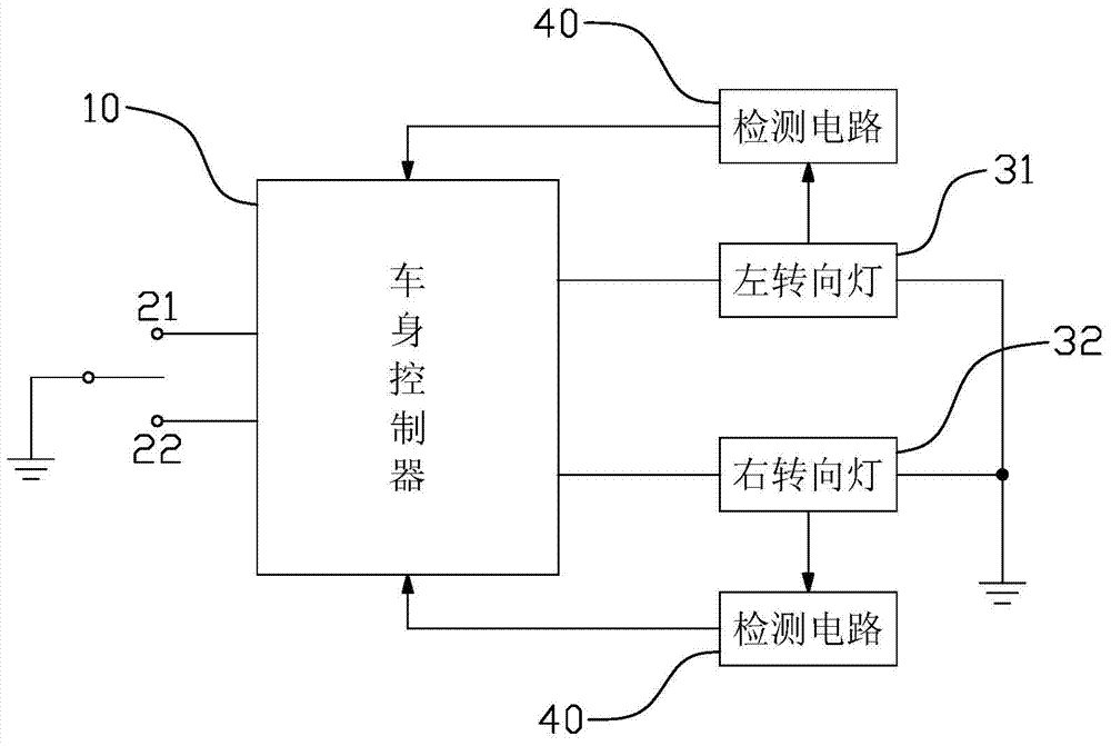 LED steering lamp control circuit and control method thereof