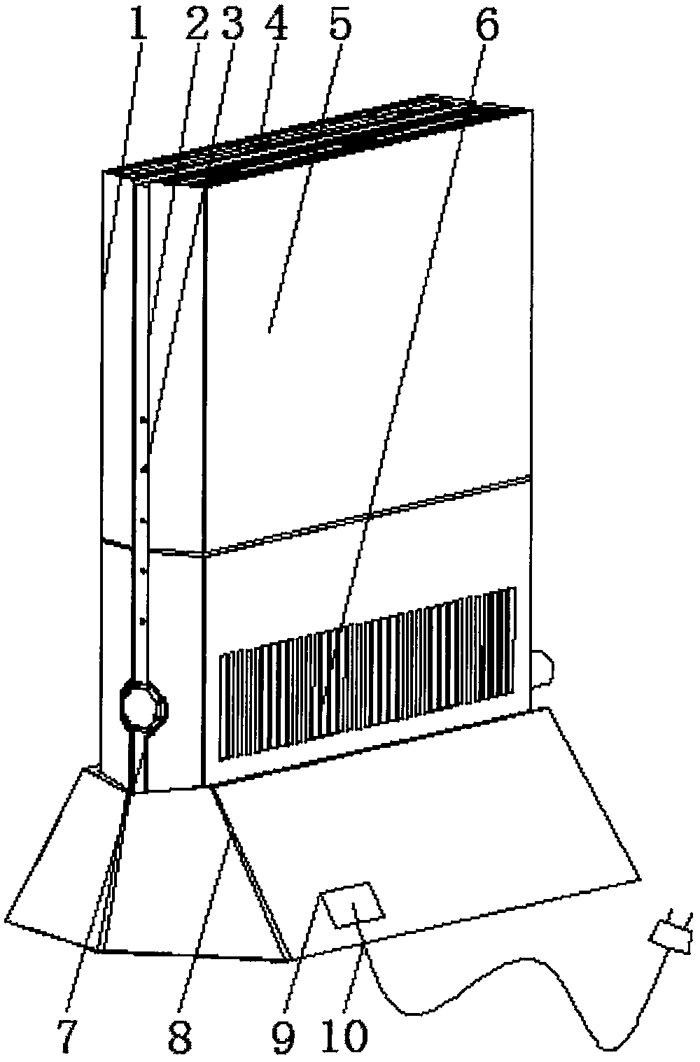 Television, broadband and WIFI terminal oriented chimney type ventilation and heat dissipation method