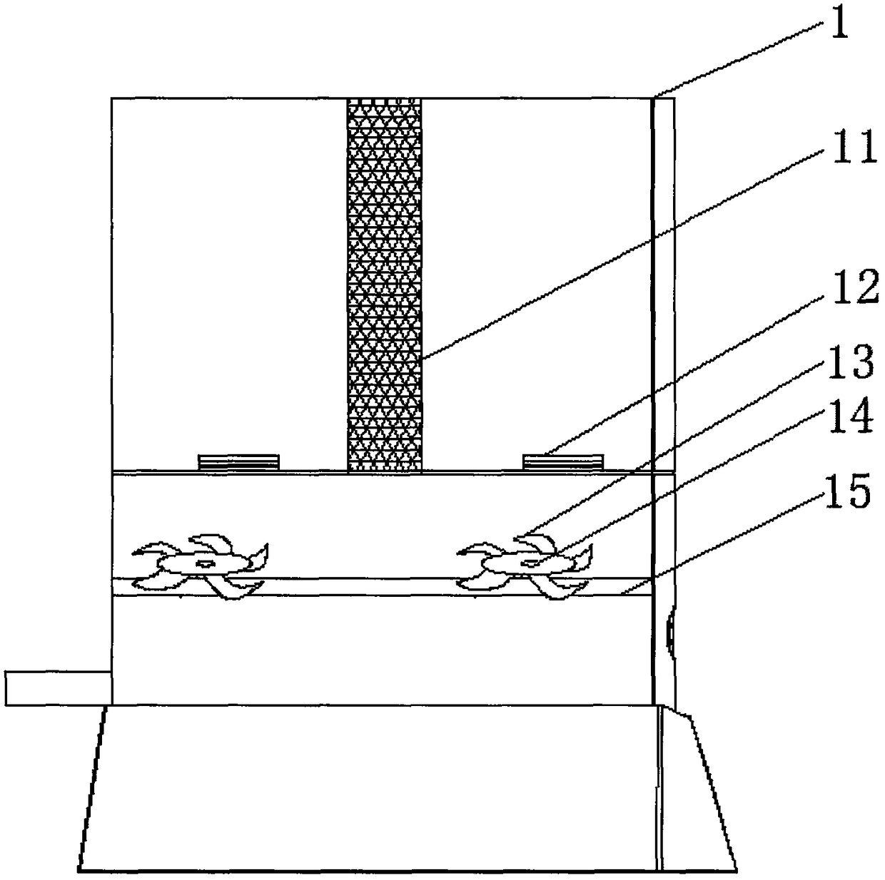 Television, broadband and WIFI terminal oriented chimney type ventilation and heat dissipation method