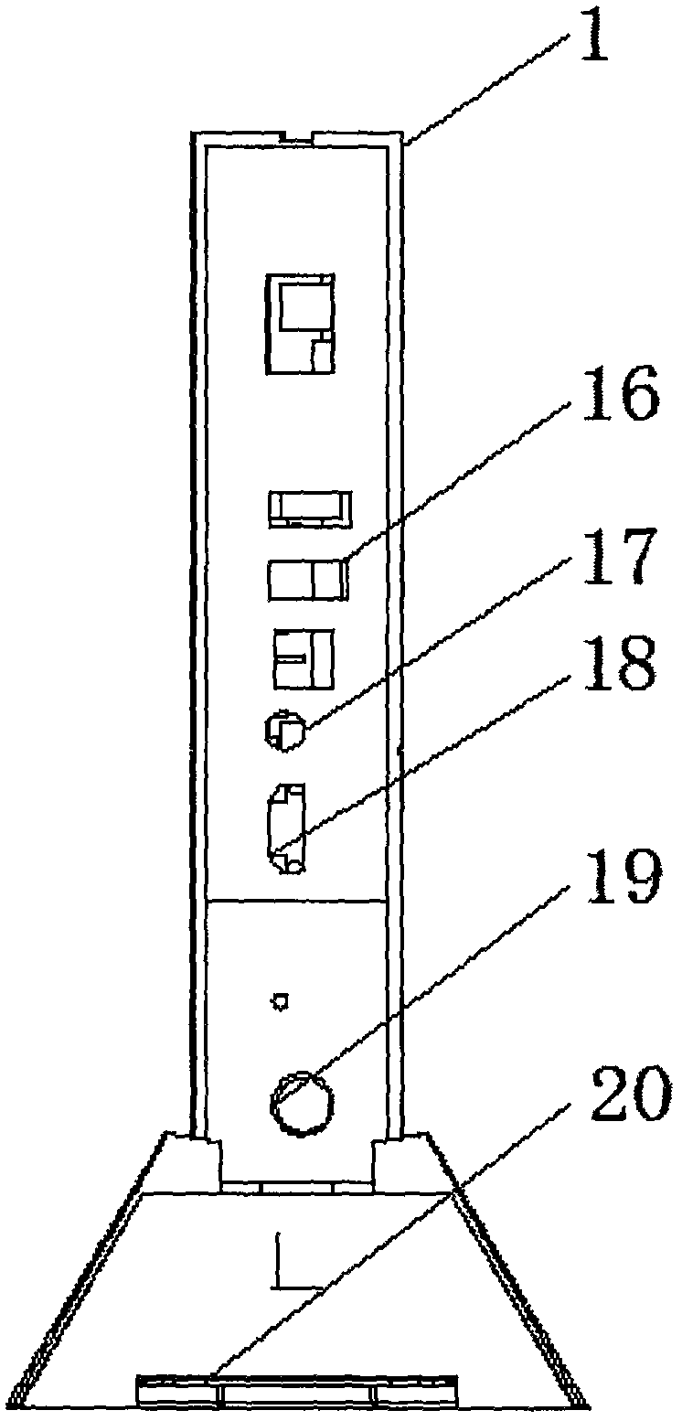 Television, broadband and WIFI terminal oriented chimney type ventilation and heat dissipation method