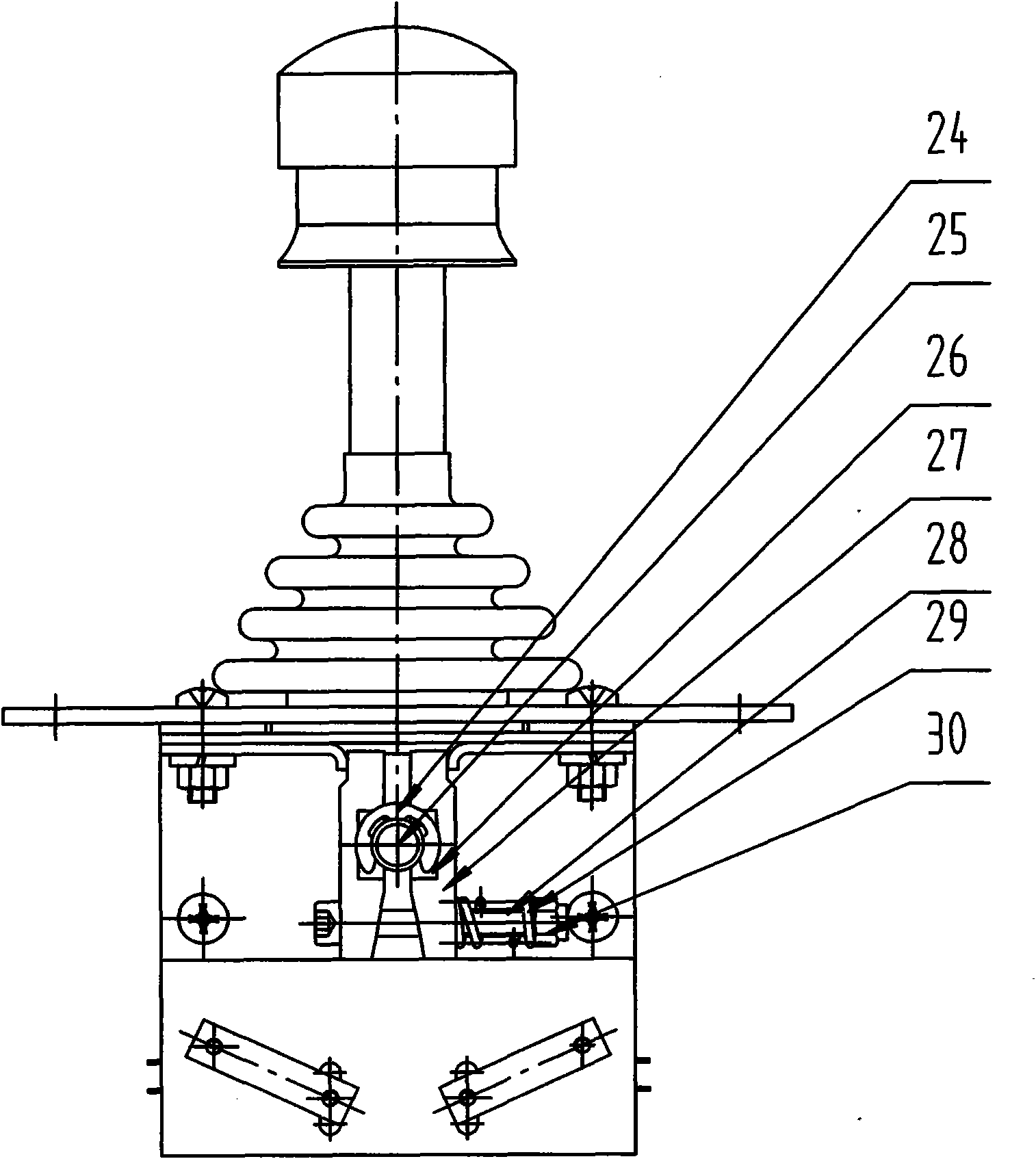 Electric control handle having functions of meso-position locking and control damping adjustment