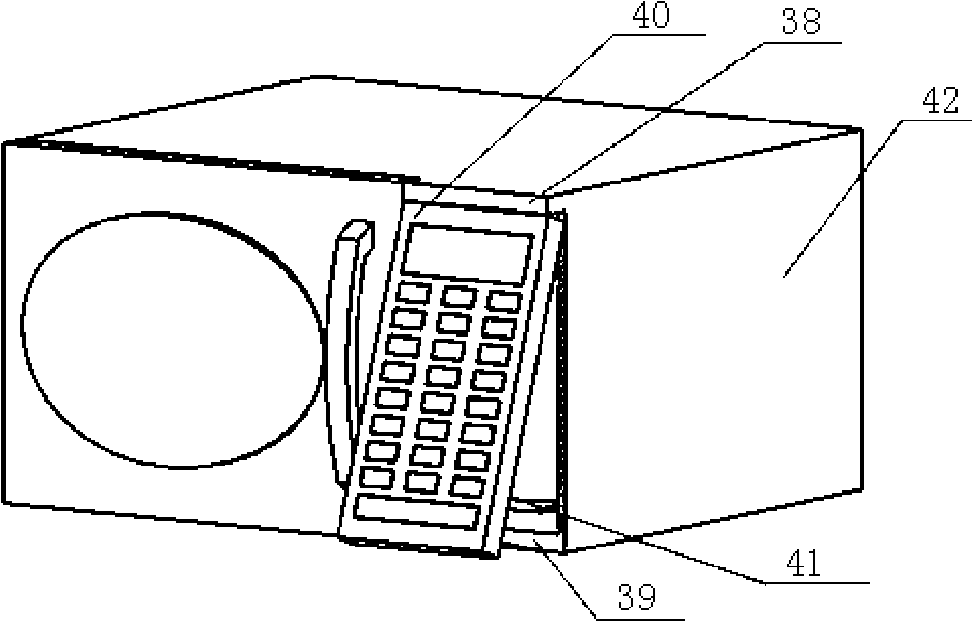 Turnover control panel structure at front end of microwave oven