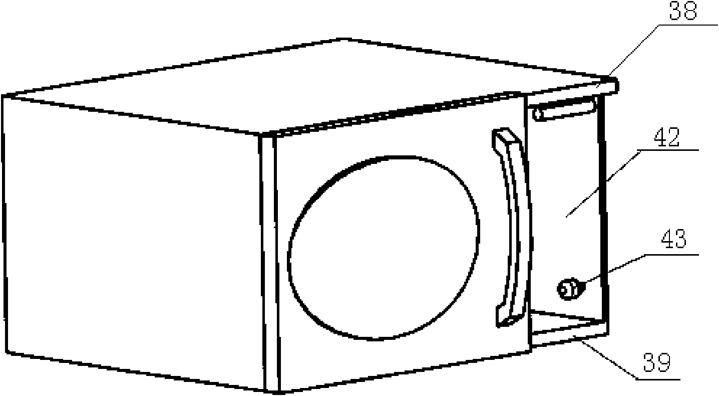 Turnover control panel structure at front end of microwave oven