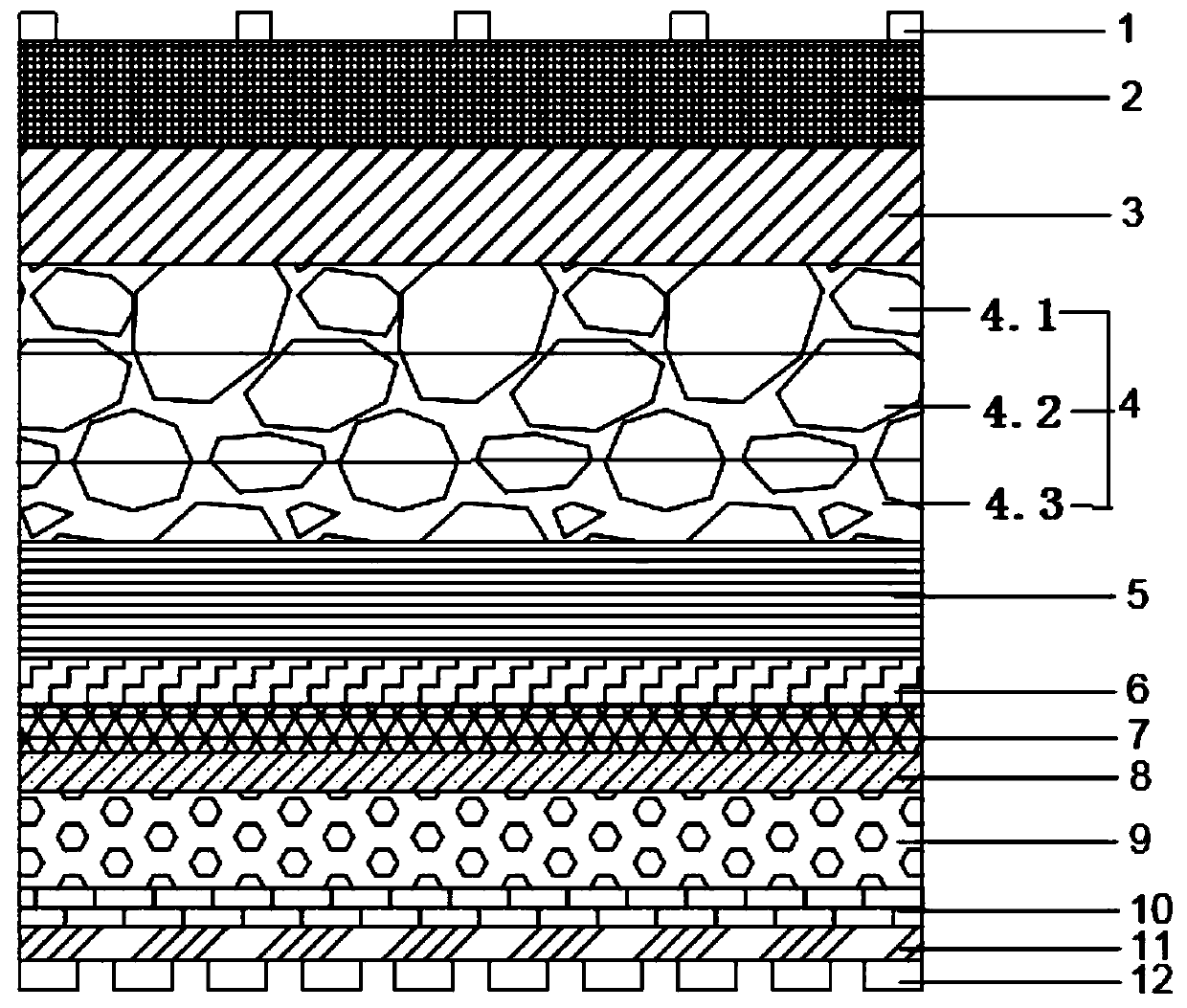 Planar undoped heterojunction-perovskite laminated cell and preparation method thereof