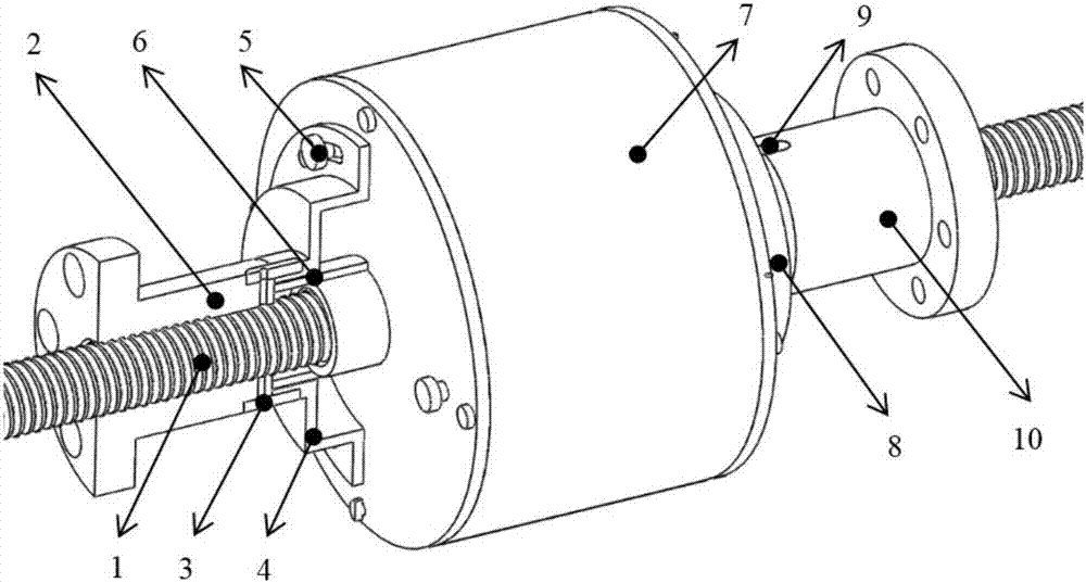 Combined type double nut ball screw pair with adjustable pre-tightening force and installation method