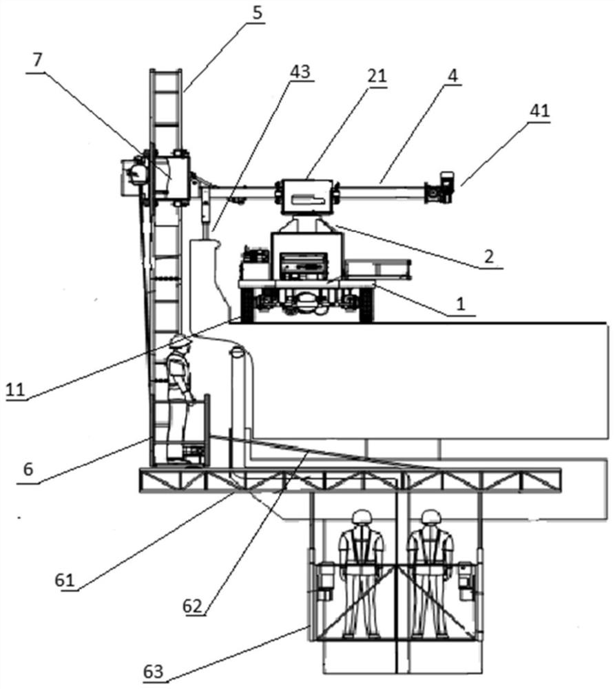 Bridge rainwater pipe construction vehicle