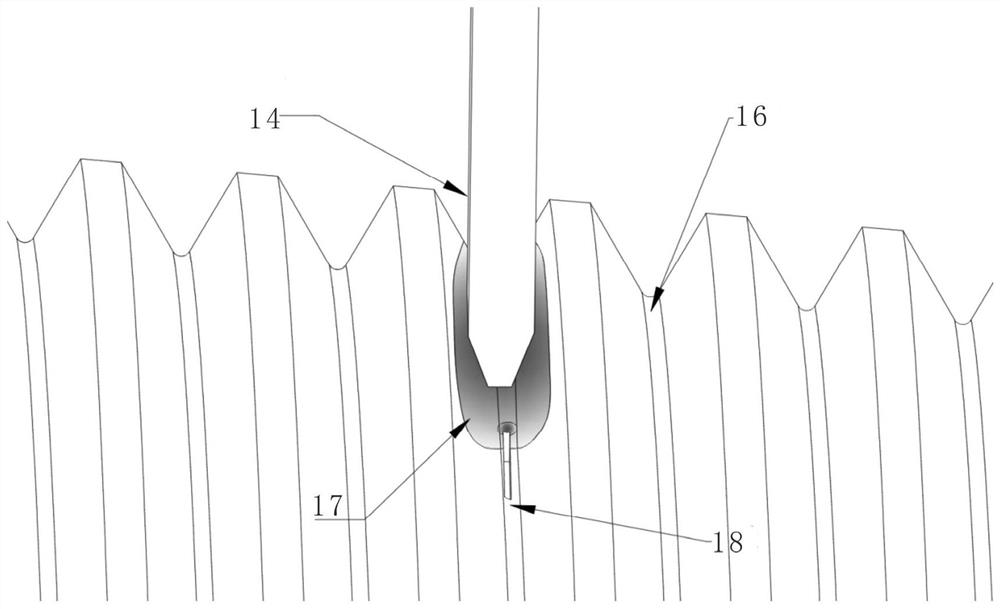 Drill rod thread detection device and method based on ferrite eddy current thermal imaging