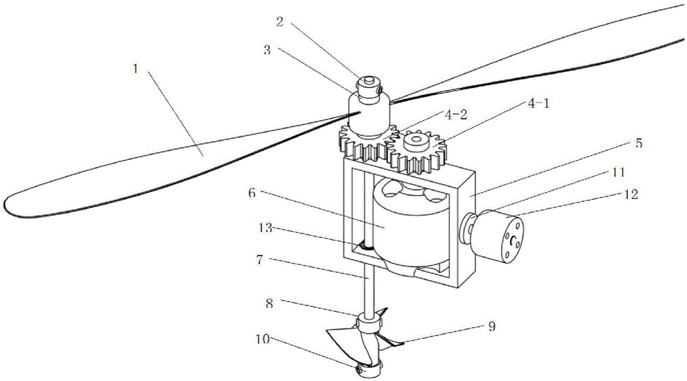 Amphibious power propulsion device suitable for sea and air and multi-axis aircraft