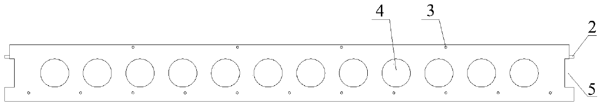 Prestressed concrete hollow floor slab and construction method thereof