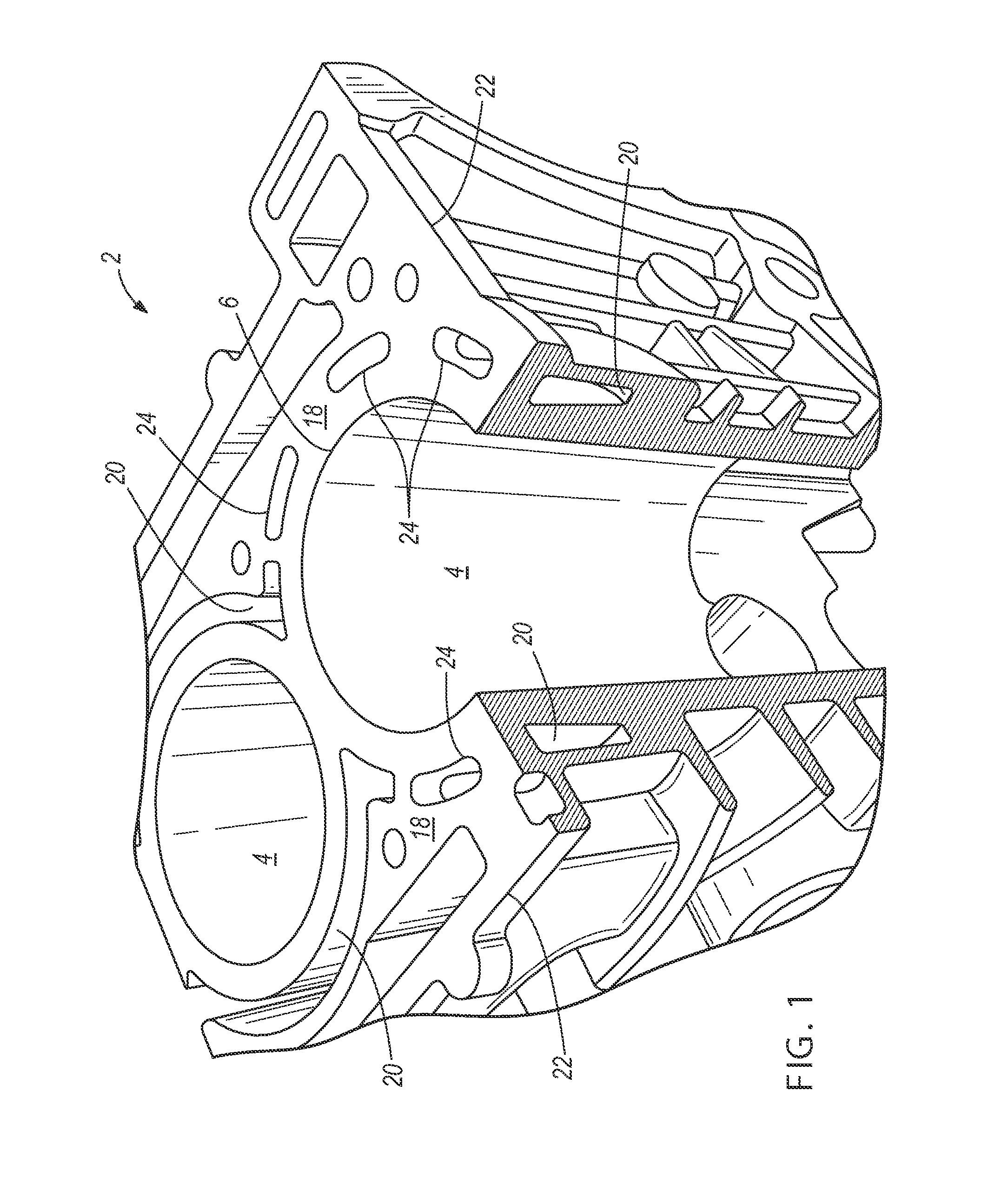 Composite core for the casting of engine head decks