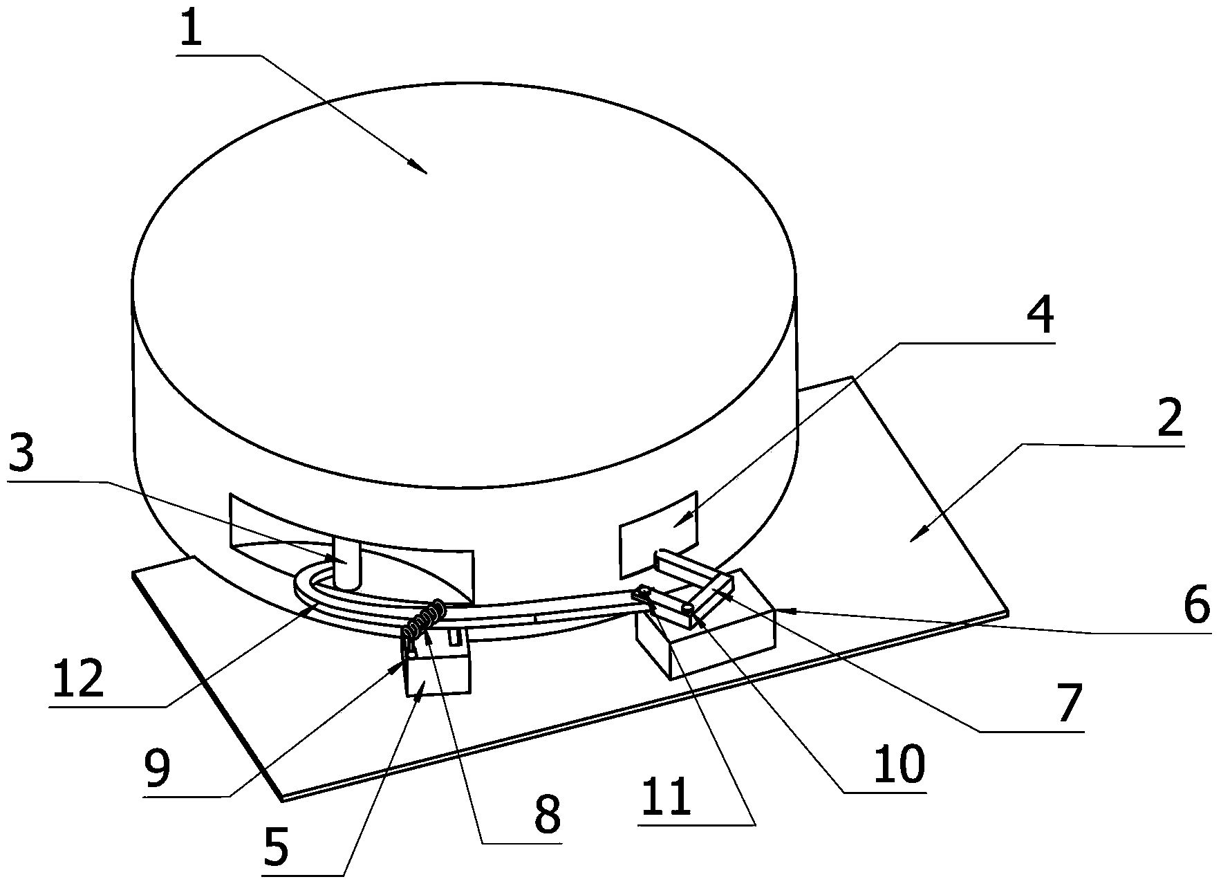 Fixing device for high-power charging of round robot