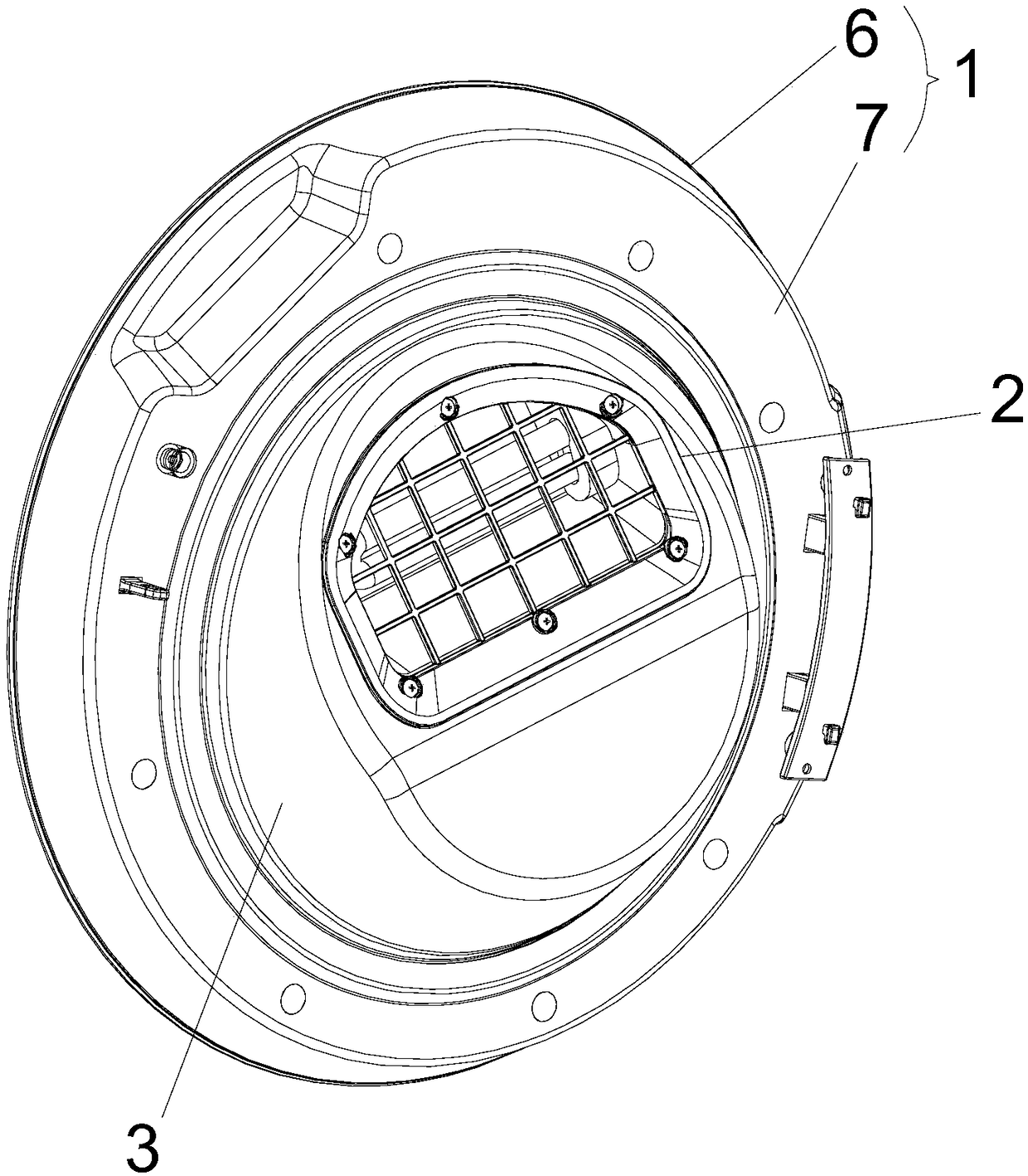 Door body assembly and washing machine with assembly