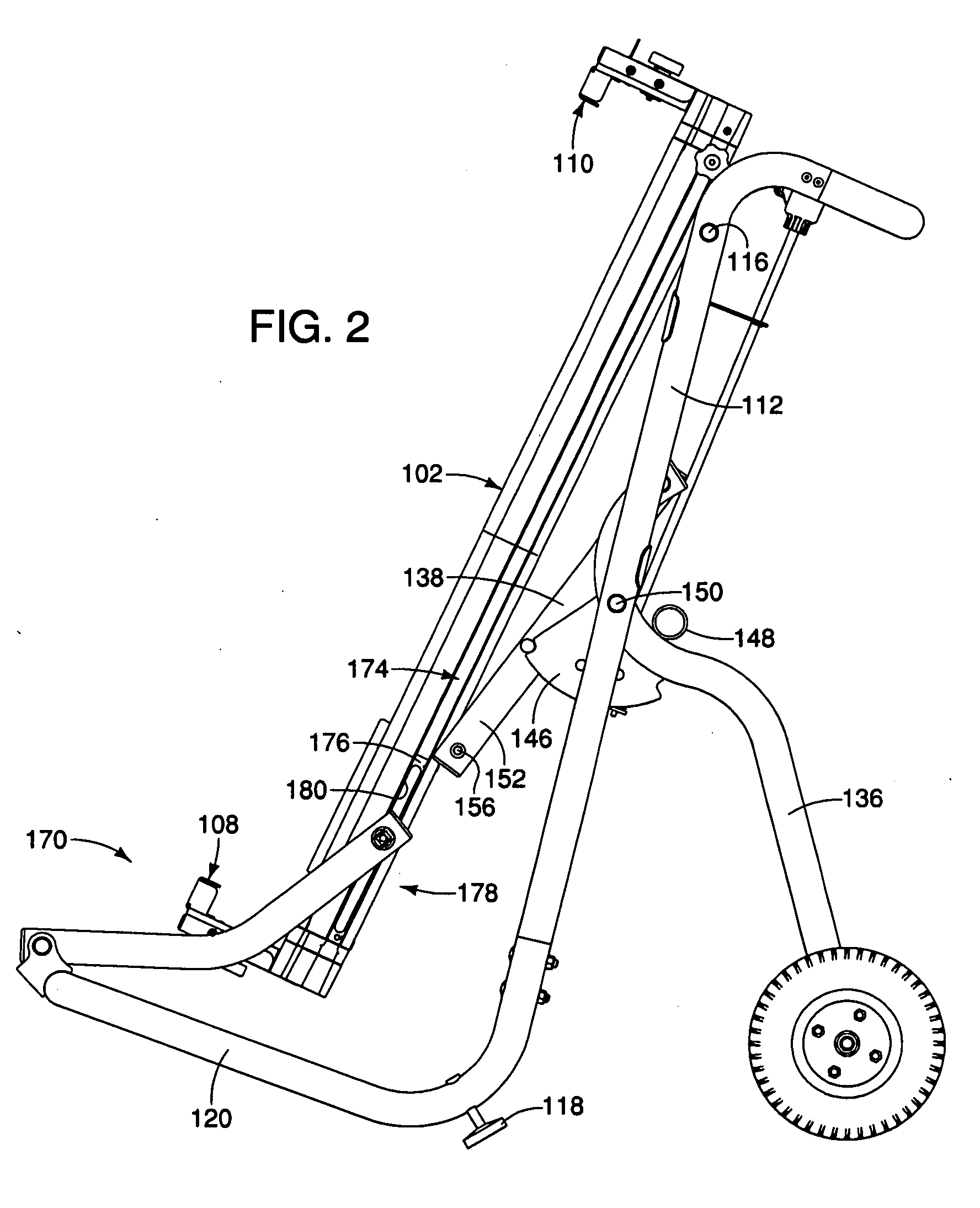 Collapsible rolling support stand having a support leg