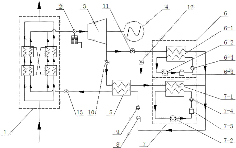 Working medium self-cooling type smoke waste heat organic Rankine cycle system