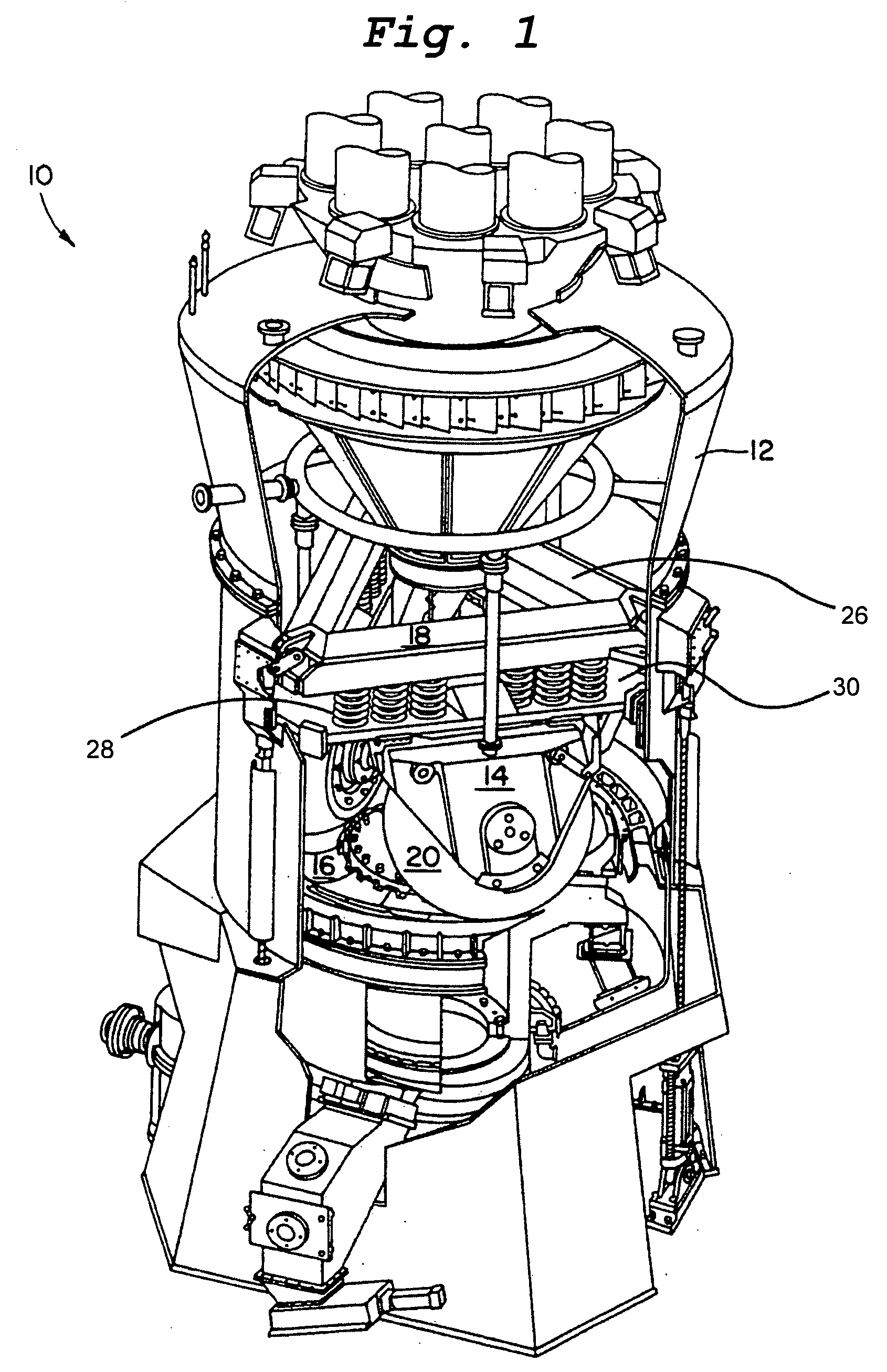 Loading system for vertical material size reduction system