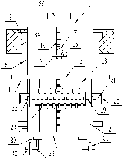 Ground surface leveling and scraping device convenient for restricting range