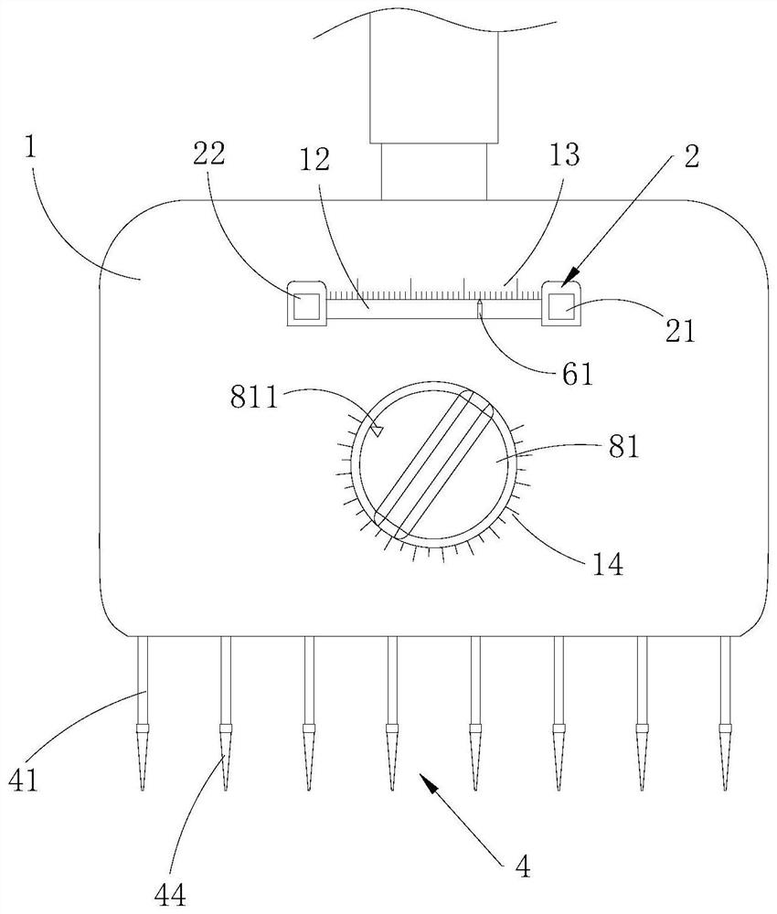 Push-press type spacing adjusting device and pipettor