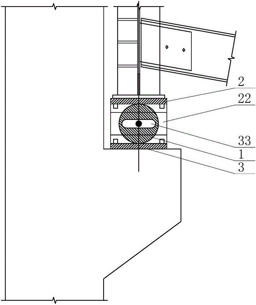 Roller support of steel truss