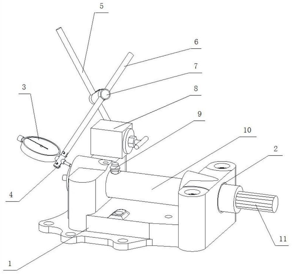 Steering knuckle main pin hole inner end face run-out detection device