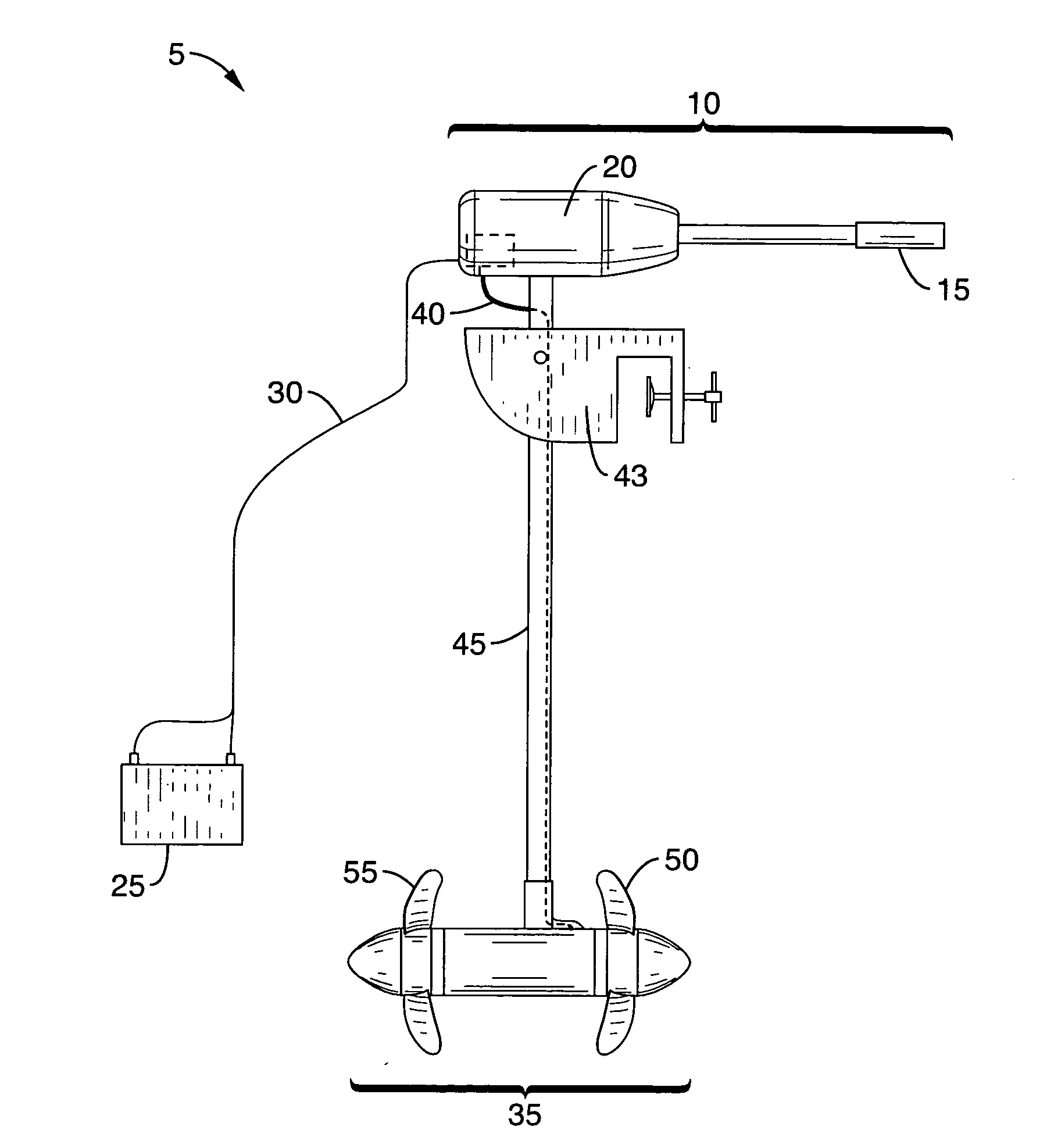 Increased efficiency counter-rotating electric motor for propelling a boat