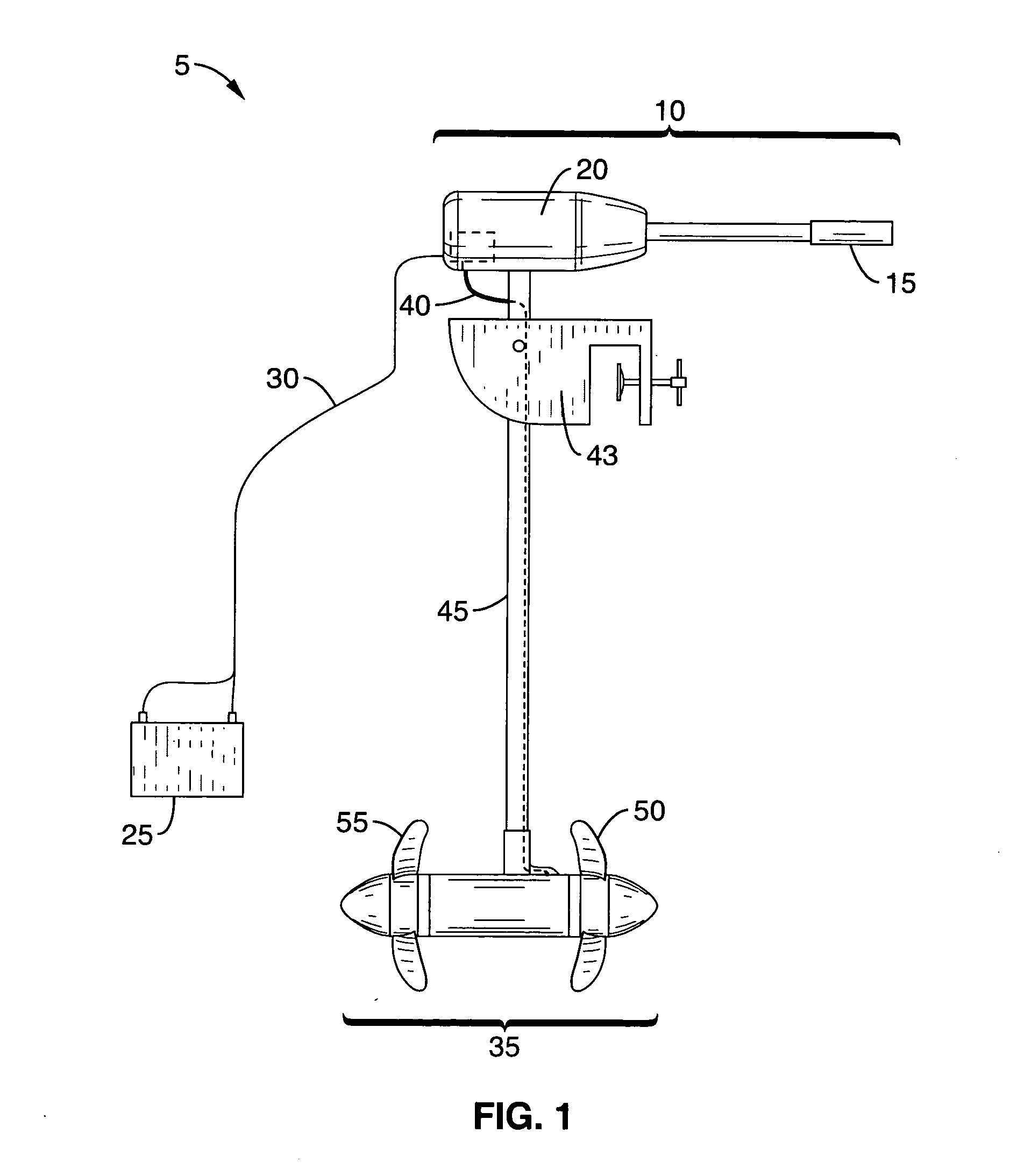 Increased efficiency counter-rotating electric motor for propelling a boat