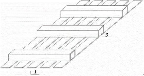 Composite type anti-settling plate basis with railing gaps in bottom plate and manufacturing method thereof