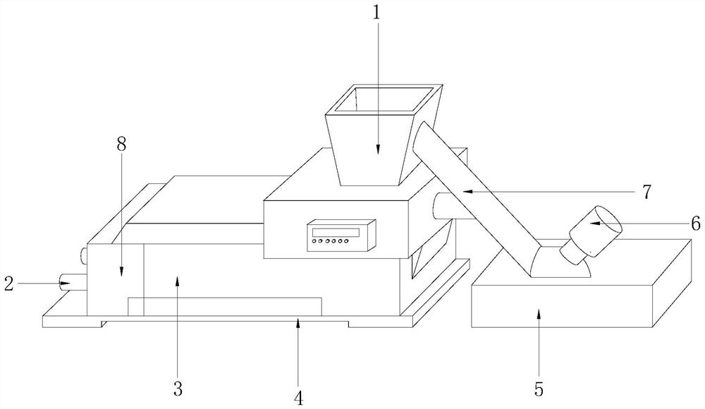 Pelletizing and pipe discharging integrated production equipment