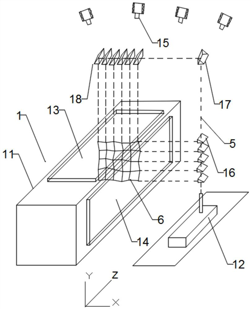 Supersonic wind tunnel flow field multi-camera three-dimensional calibration device and method