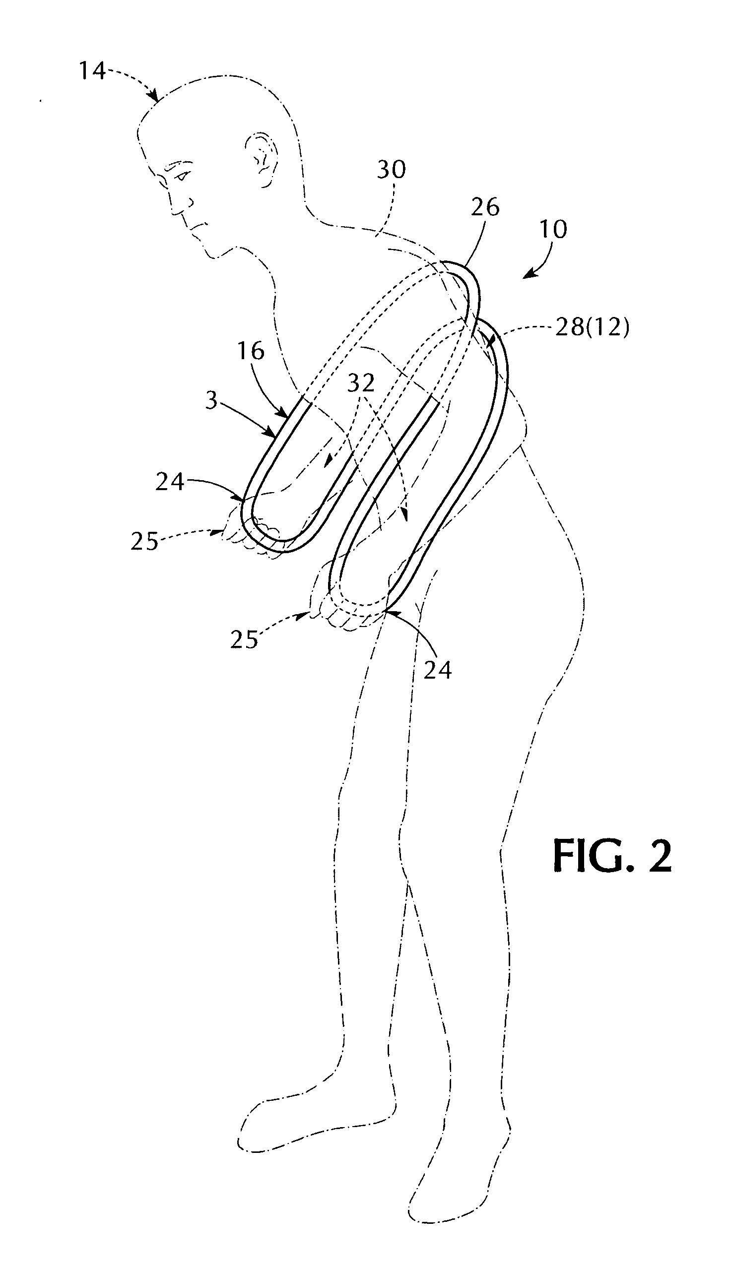 Portable and hand-held device for pulling thoracic vertebrates of a user upwardly and forwardly into vertical alignment