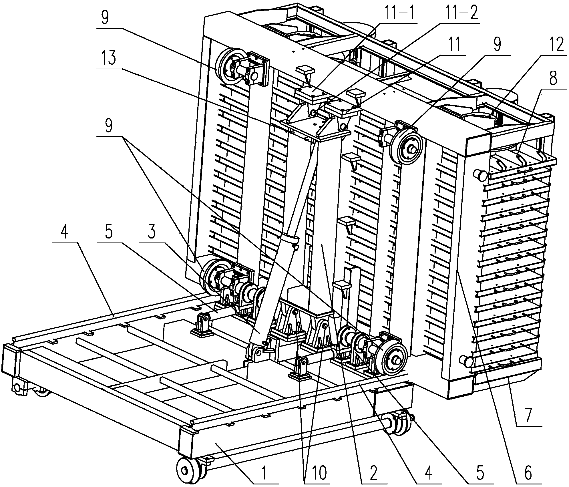 Forming device with turning mechanism