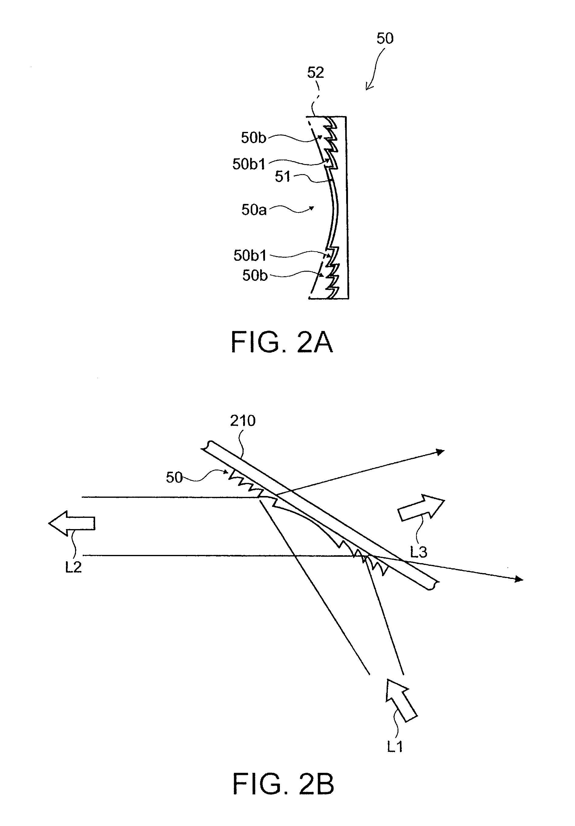 Optical member, display device using the optical member and movable body using the display device