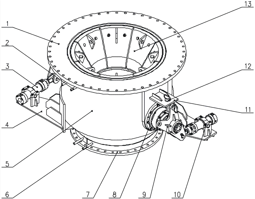 Blast furnace charge-flow adjusting valve device suitable for high-temperature furnace charge