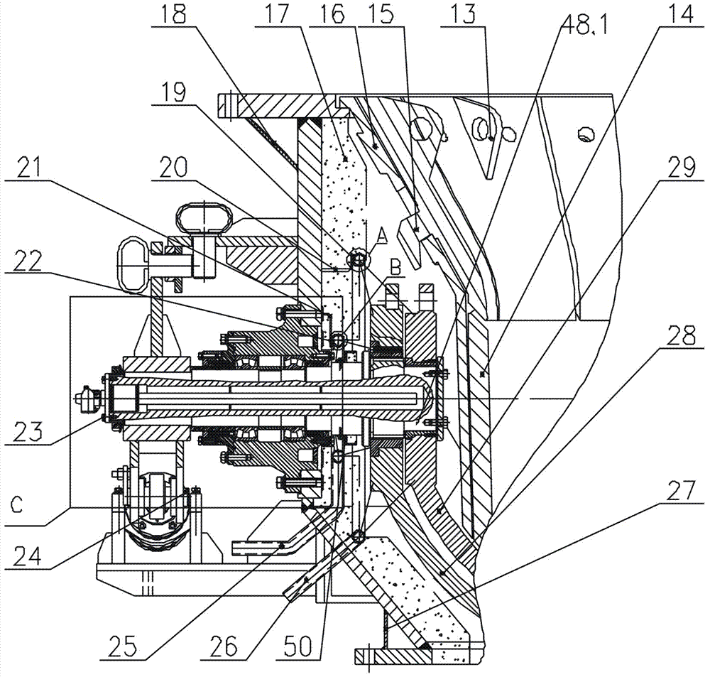 Blast furnace charge-flow adjusting valve device suitable for high-temperature furnace charge