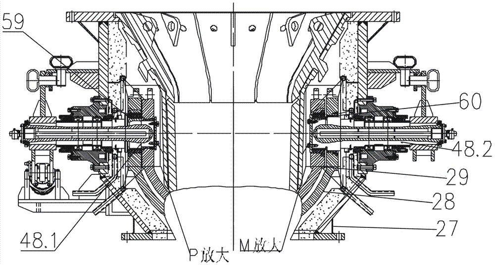 Blast furnace charge-flow adjusting valve device suitable for high-temperature furnace charge