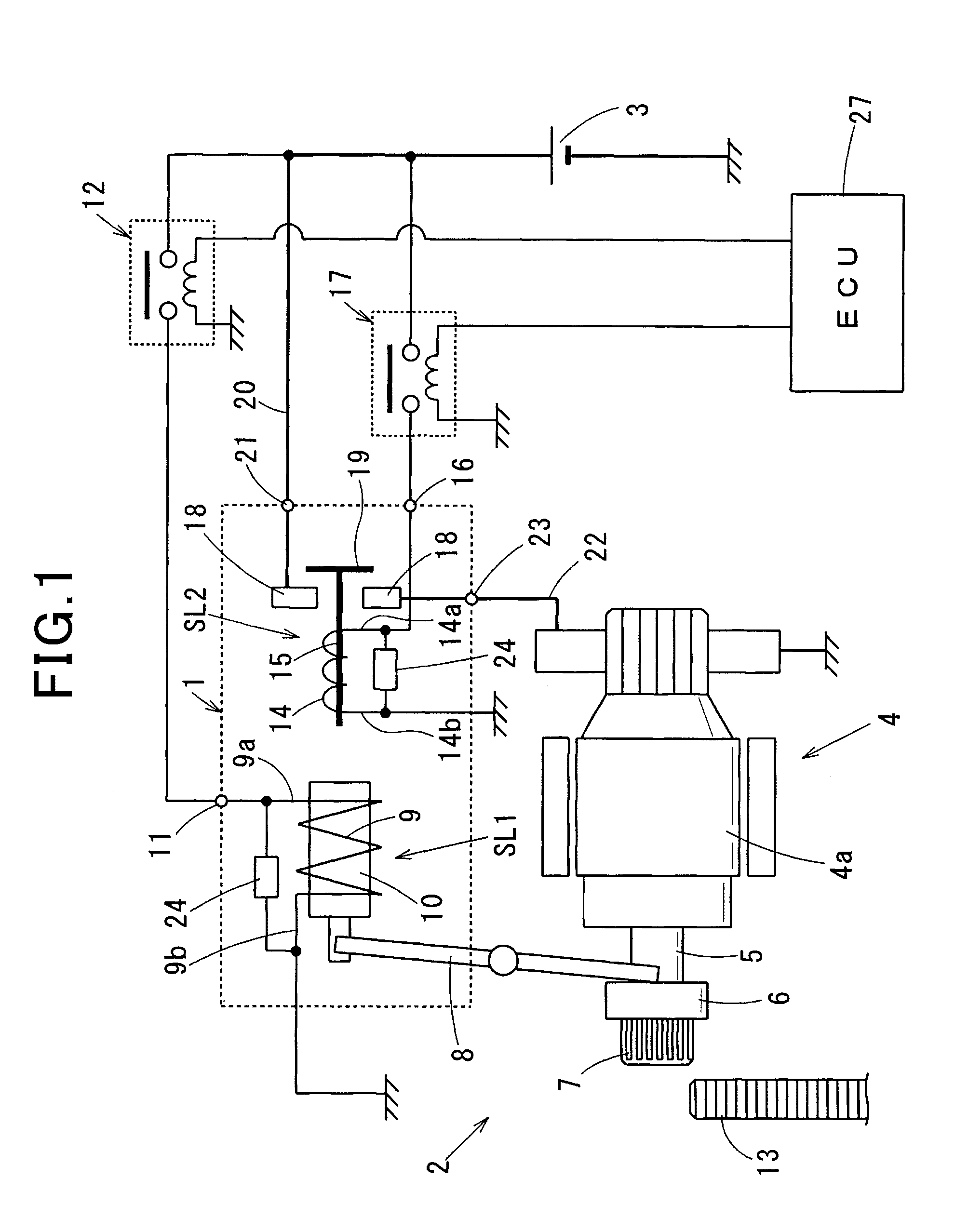 Electromagnetic switch for starter