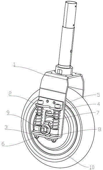 Front damping system applied to scooter