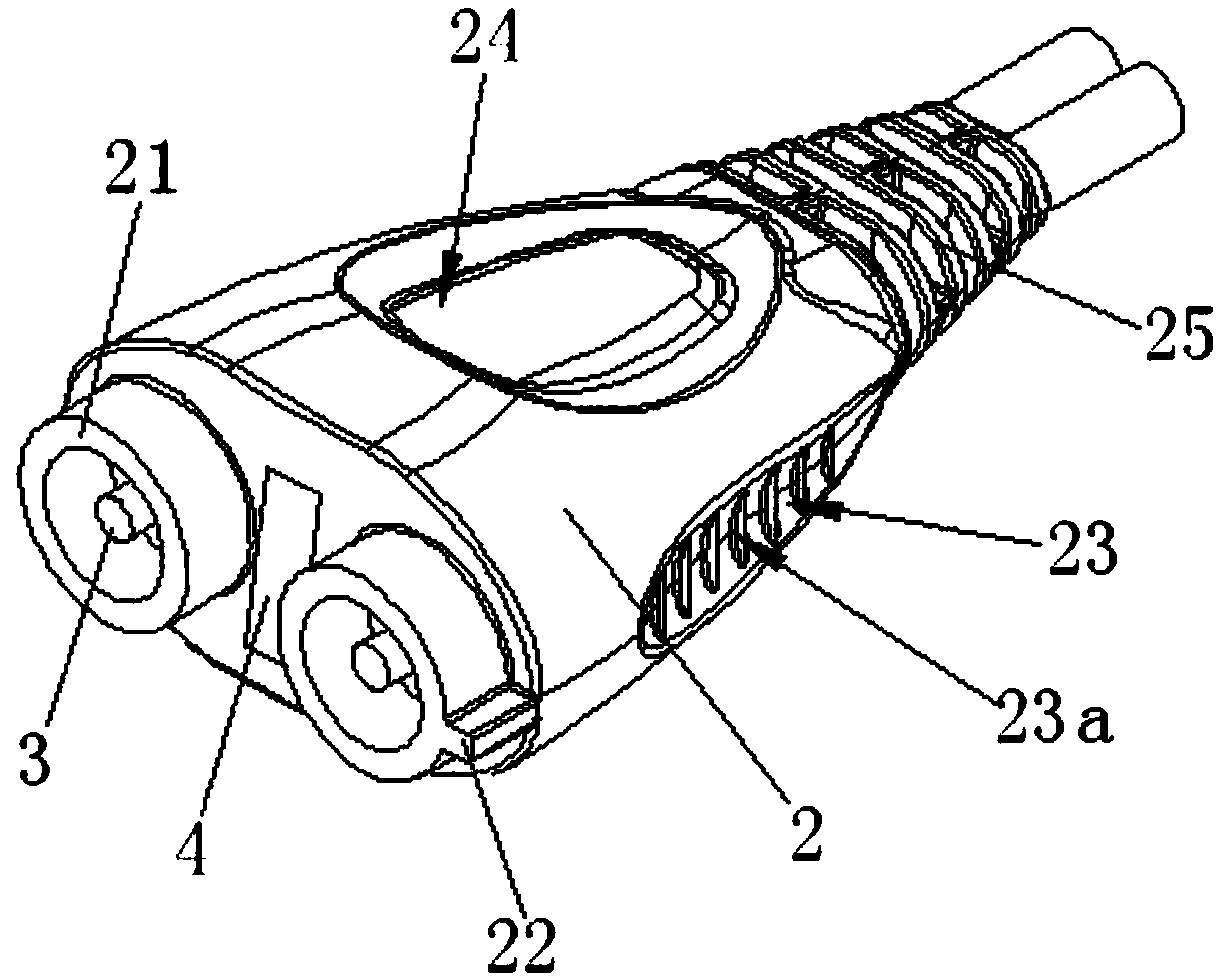 Integrated dual-head MCX connection line